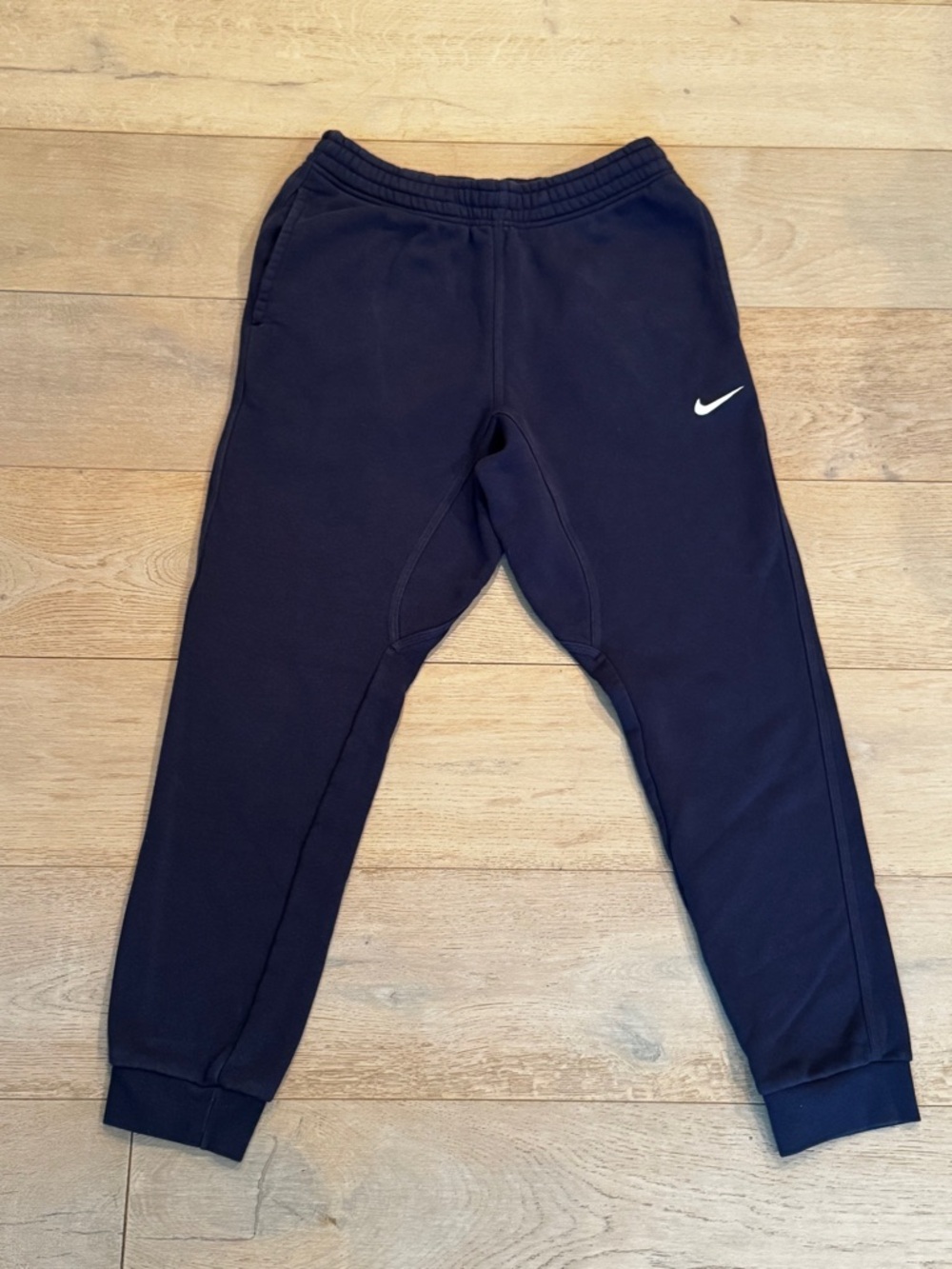 Nike Navy Blue Jogger Sweatpants with White Swoosh